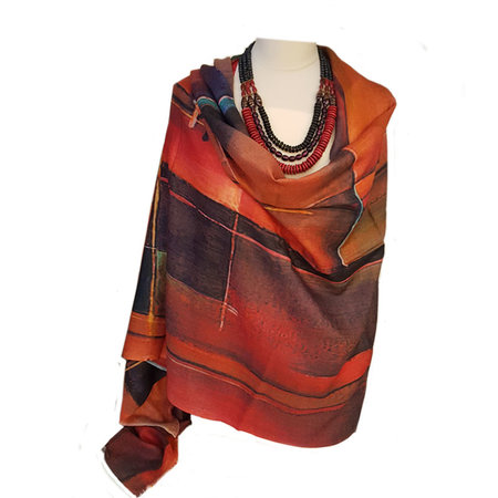 Pashmina wol en zijde rood (7)