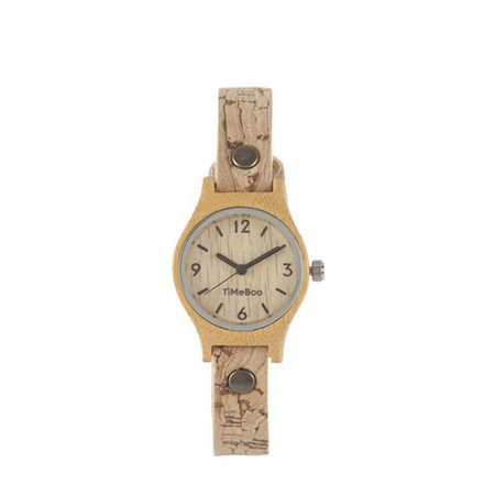 Horloge bamboe S kurk streep (3)