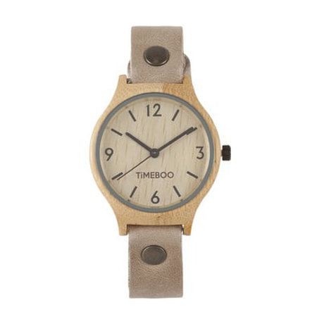 Horloge bamboe M taupe (2)