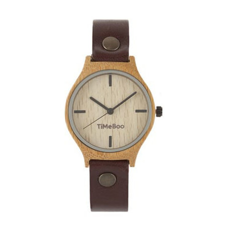 Horloge bamboe M mokka