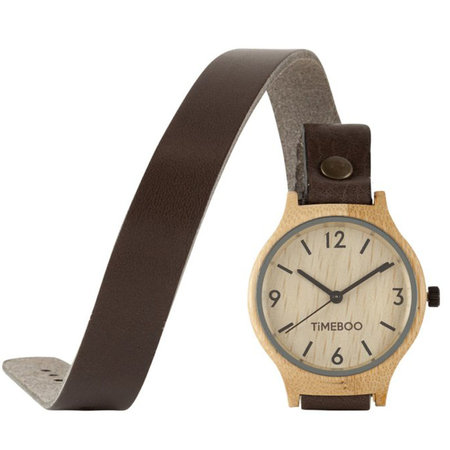 Horloge bamboe M mokka dubbele band (1)