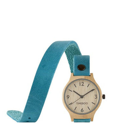 Horloge bamboe M aqua dubbele band (2)
