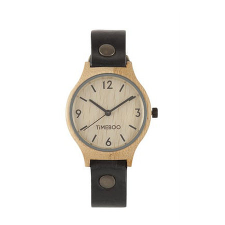 Horloge bamboe M zwart (3)