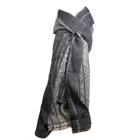 Sjaal grijs wol en acryl 