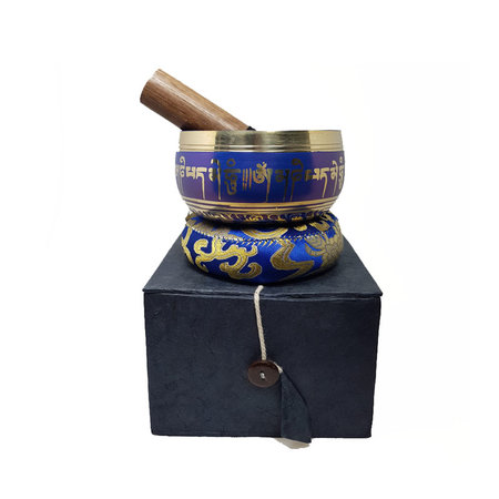 Klankschaal set blauw in zwarte doos