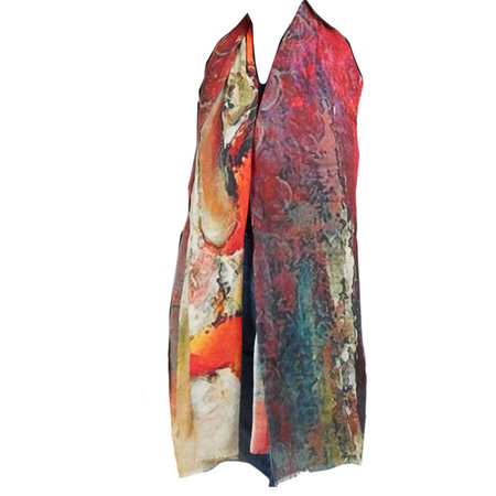 Pashmina vrouw in rood (1)