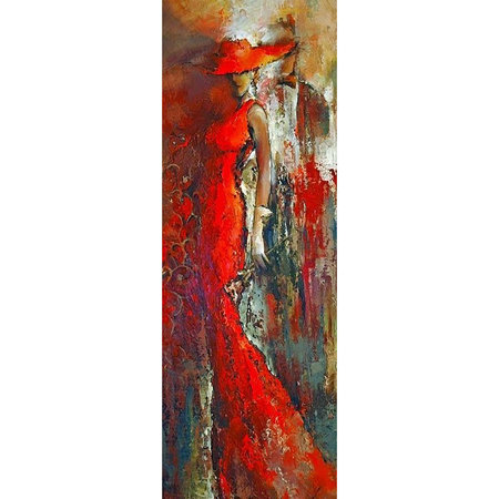 Pashmina vrouw in rood (1)