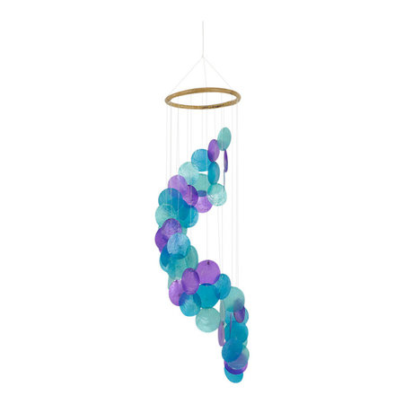 Mobile capiz spiral blue/purple
