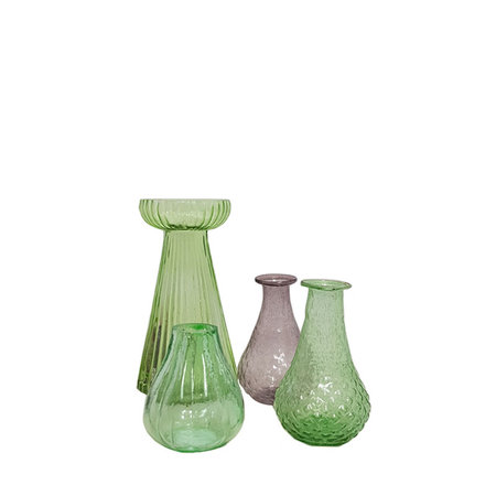 Vaasje gerecycled glas roze figuren