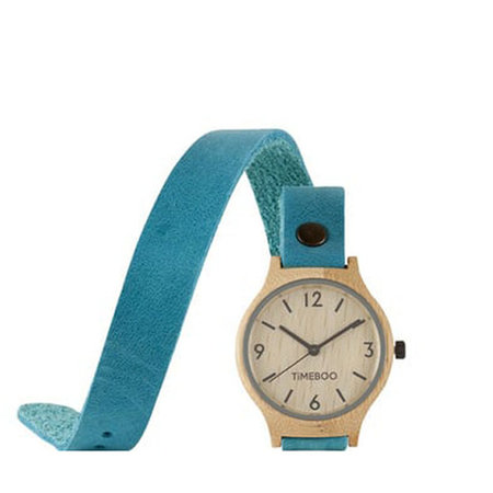 Horloge bamboe M aqua dubbele band (2)
