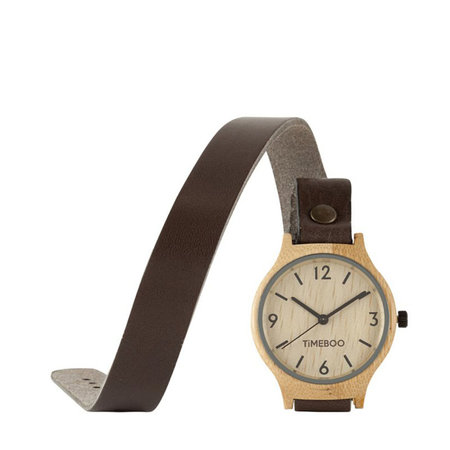 Horloge bamboe M mokka dubbele band (1)