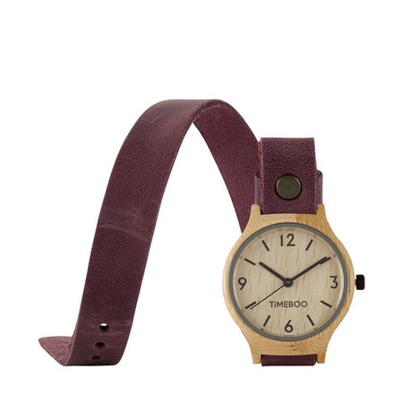 Horloge aubergine M dubbele band (3)