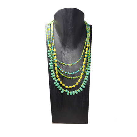 Ketting Har glaskralen en hout lichtgroen(2)