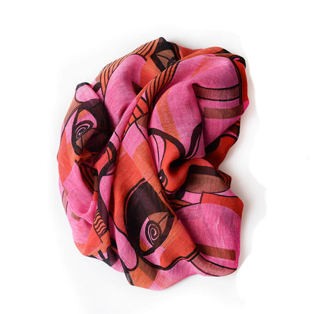 Sjaal bamboe Picasso roze 52