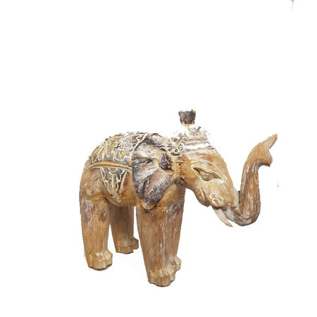 Olifant hout met goud S