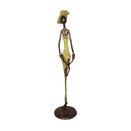 Vrouw in groen met kind