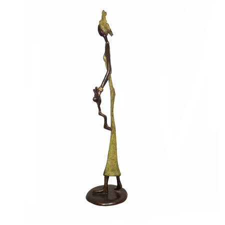 Vrouw in groen met kind
