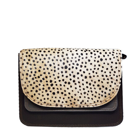 Tas leer bruin stippels (Nr.1)