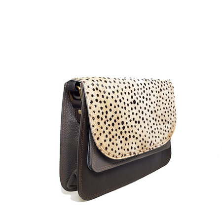Tas leer bruin stippels (Nr.1)