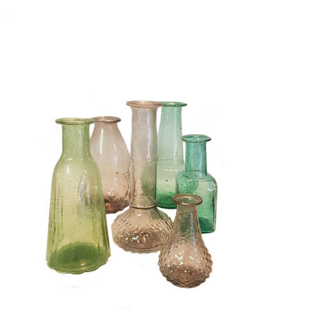 Vaasje blauw gerecycled glas