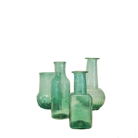 Vaasje blauw gerecycled glas