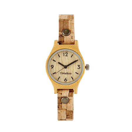 Horloge bamboe S kurk blok (6)
