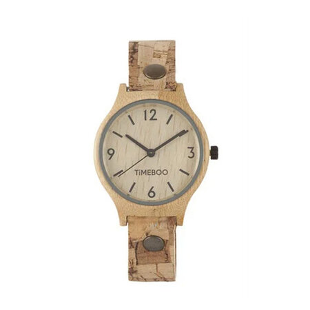 Horloge bamboe M kurk blok (5)