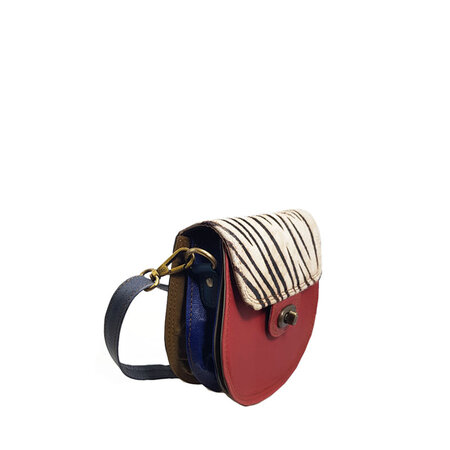 Tas leer rood strepen (Nr. 1)