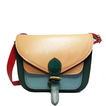 Schoudertas clio beige aqua (nr.2)