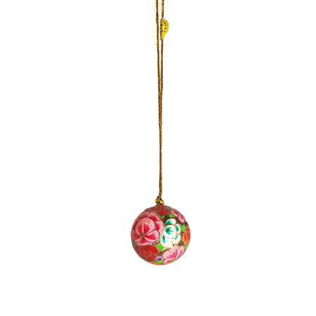 Kerstbal papier mache rood (Nr. 3)