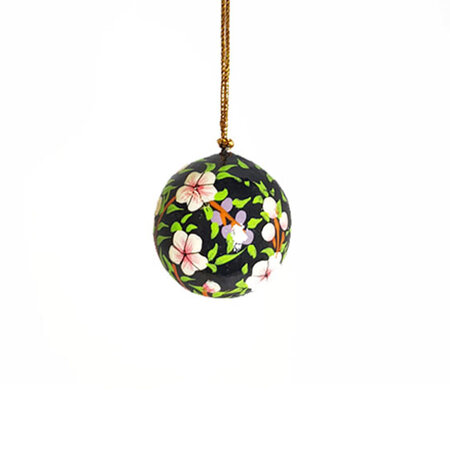 Kerstbal papier mache zwart (Nr. 4)