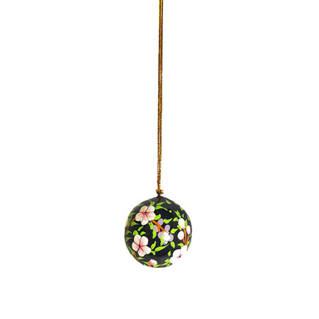 Kerstbal papier mache zwart (Nr. 4)