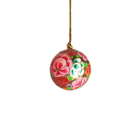 Kerstbal papier mache rood (Nr. 3)