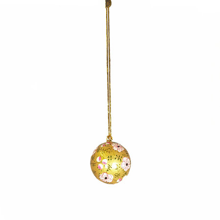 Kerstbal papier mache goud (Nr. 2)