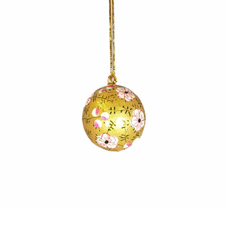 Kerstbal papier mache goud (Nr. 2)