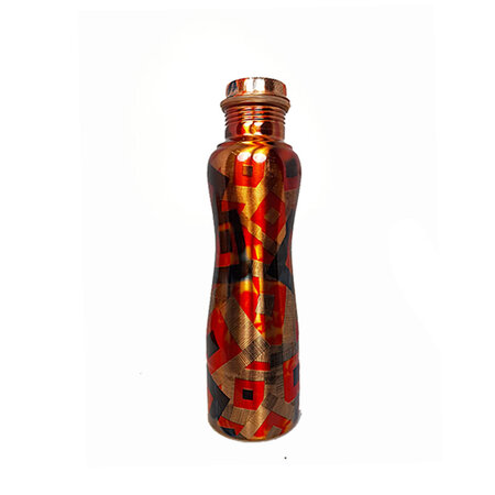 Koperen fles rode ruit