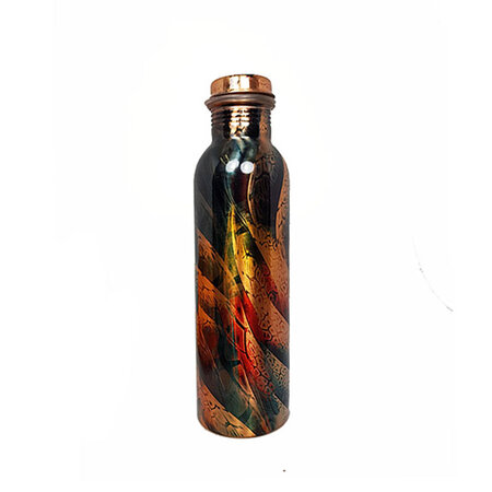 Koperen fles bladen