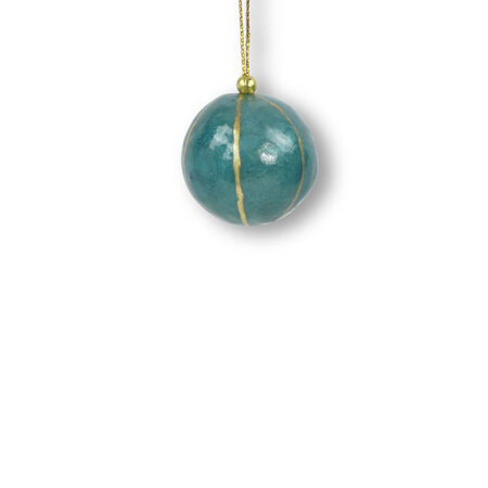 Kerstbal capiz airforce blue 3 cm