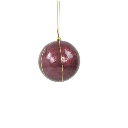 Kerstbal capiz bessen strepen 6 cm