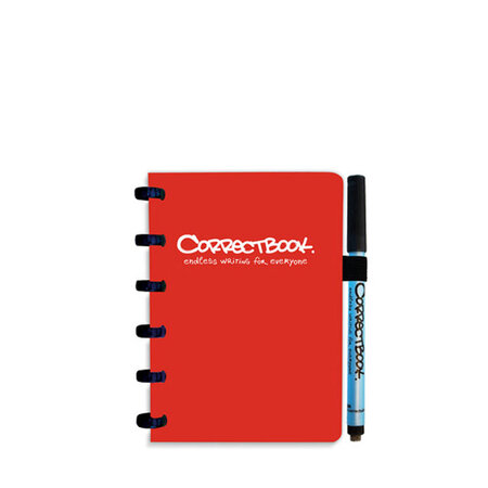 Correctbook A6 Horizon red gelinieerd