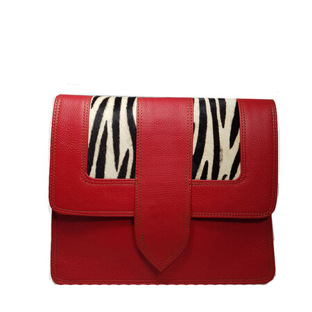 Tas leer rood zebra (Nr. 5)