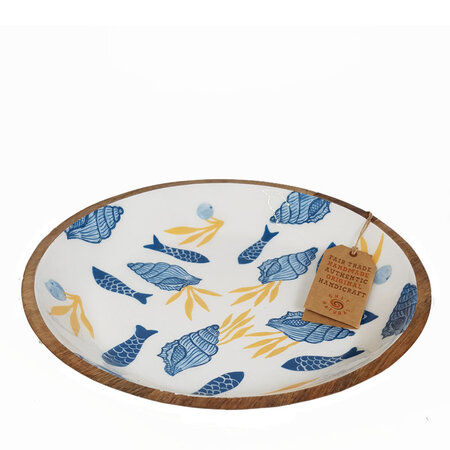 Schaal mango hout vissen