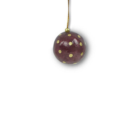 Kerstbal capiz bessenrood 3 cm