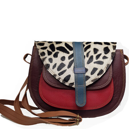 Tas leer rood panter(Nr. 2)