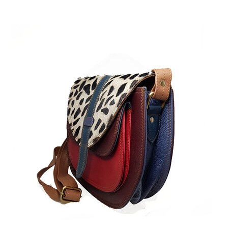 Tas leer rood panter(Nr. 2)