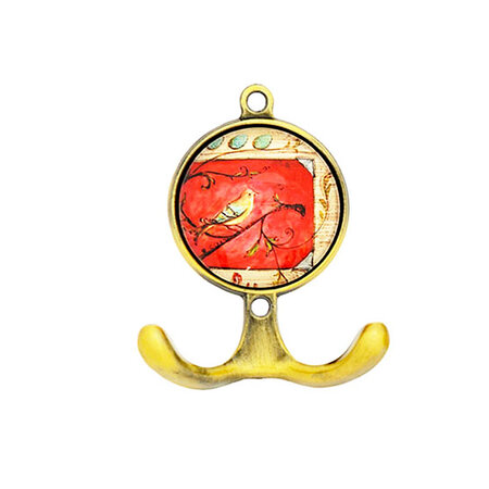 Wandhaak vogel rood vlak