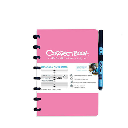 Correctbook A5 roze gelinieerd