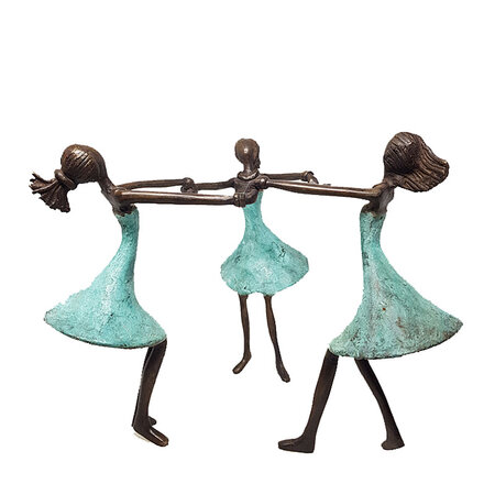 Dansende vrouwen strakke jurk turquoise