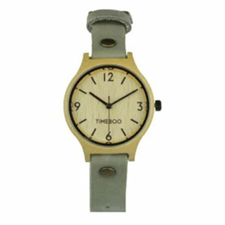 Horloge bamboe M grijs