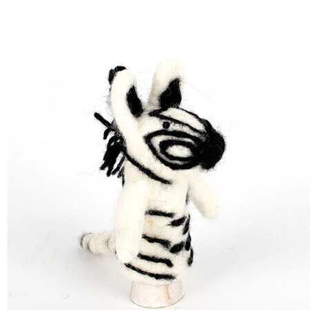 Vingerpopje zebra vilt